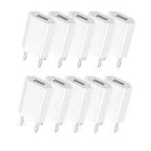 10Pcs Portable 5V 1A Eu AC Usb Wall Charger Plug Adapter Charger Plug EU Plug