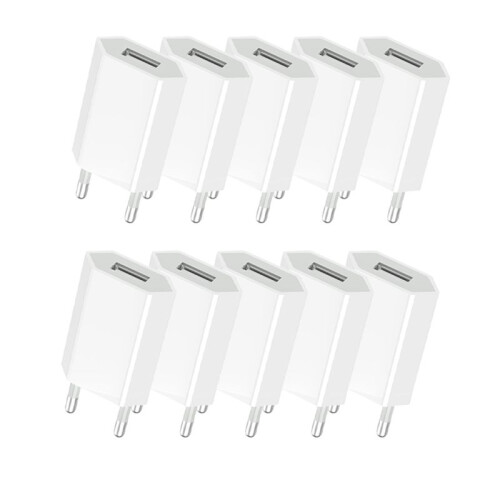 10Pcs  Portable 5V 1A Eu AC Usb Wall Charger Plug Adapter Charger Plug EU Plug