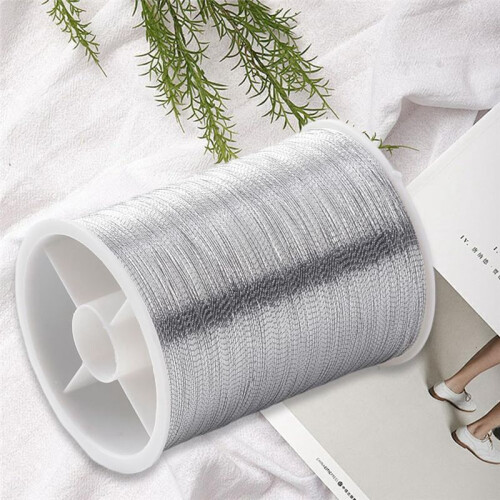 20 Rolls 1100M 0.1MM Thin Metallic Thread Shimmer Christmas Glitter Embroidery Floss String Polyester Tinsel Cord C 1