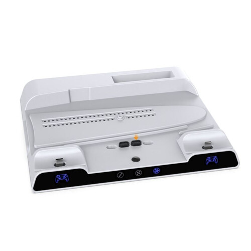 For PS5/Slim/Pro Multi-Function Cooling Base with Dual Wireless Controller Charger Mobile Hard Disk Storage Rack