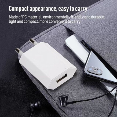 10Pcs  Portable 5V 1A Eu AC Usb Wall Charger Plug Adapter Charger Plug EU Plug 1
