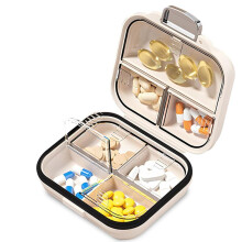 Travel Medicine Box with Labels 7-Compartment Portable Medicine Box Pocket Medicine Box Daily Medicine StorageBox A