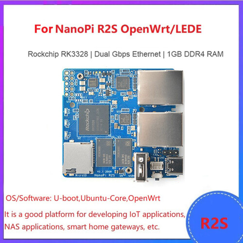 For NanoPi R2S  Router Single Board Rockchip RK3328 Quad-Core Cortex-A53 Gigabit Ethernet  Development Board 1