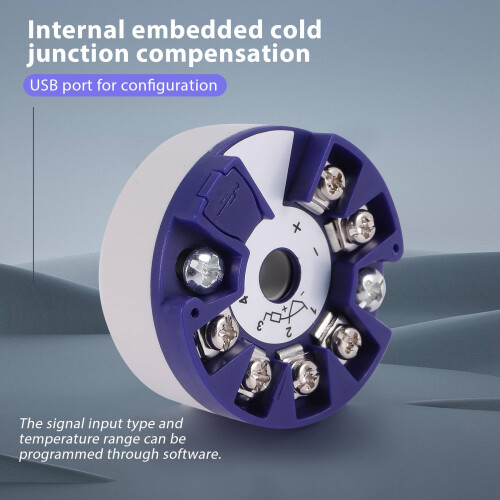Programmable Thermocouple RTD PT100 to 4-20MA Converter TC RTD Input 4-20MA Output -Mounted Temperature Transmitter 2