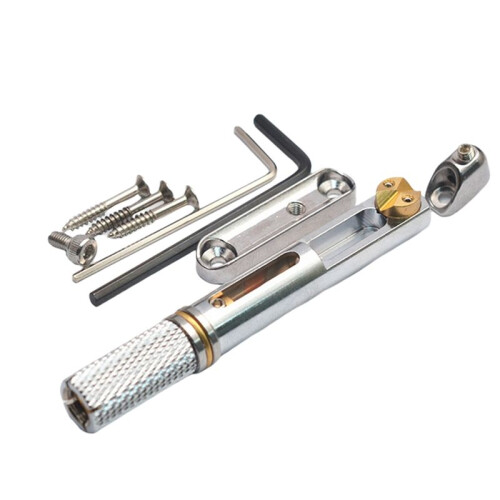 Sadel Headless Elgitarr Bridge Bakstycke med Skiftnyckel för Headless Elgitarr Silver