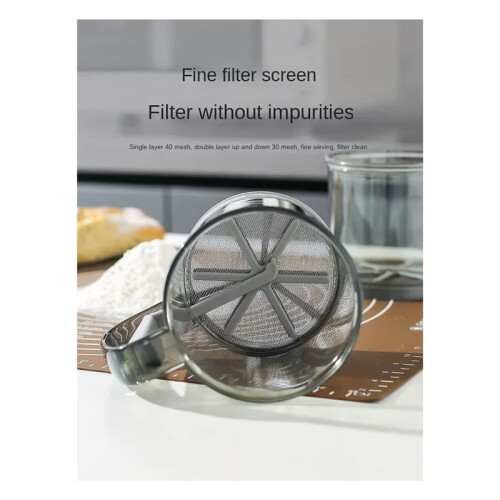 Semi-Automatic Flour Sifter, Transparent Non-Stick Sieve for Baking, Essential Kitchen Gadget and Accessory 1