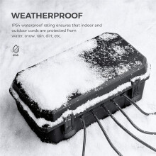 Outdoor Connection Box, Ip54 Water-Resistant Extension Cord Connection Box, Electrical Box to Protect Black