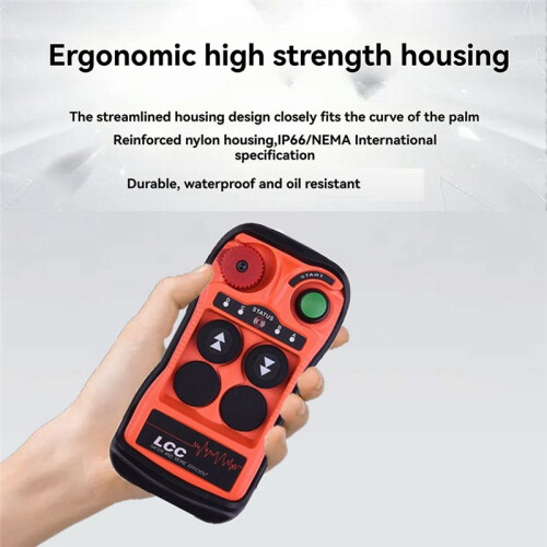 Q200 Industrial Remote Control 2-Button Waterproof IP65, Wireless Controller for Overhead Crane Industrial AC- 12-24V 2