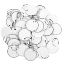 Metalen Randlabels Sleutellabels Ronde Papieren Labels met Metalen Ringen Wit Label voor Autosleutels en Deursleutels (100)