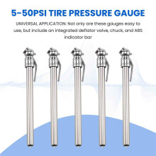 5 Pack Pencil Tire Pressure Gauge 5-50 PSI Universal for Car Motorcycle Bicycle