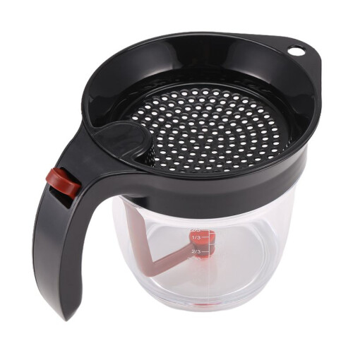 Kitchen Tool Fat Separator with Bottom Release Fat Separator with Strainer Soup Residue Oil Filter Separate
