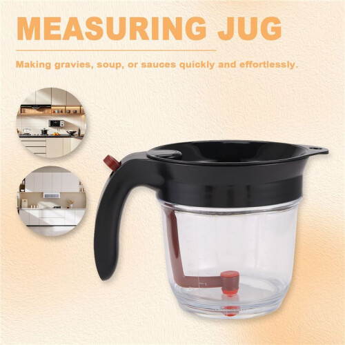 Kitchen Tool Fat Separator with Bottom Release Fat Separator with Strainer Soup Residue Oil Filter Separate 1