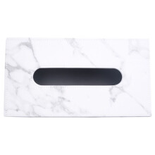 Rectangular Marble PU Leather Facial Tissue Box Cover Napkin Holder Paper Towel Dispenser Container for Home Office Car Decor