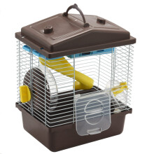 Pet Cage Hamster Cottage com ClarabóIa Transparente Casa de Camada Dupla para Hamster Hamster Dourado Pet Café