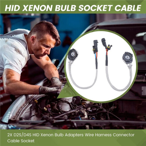 2X D2S/D4S HID Xenon Bulb Adapters Wire Harness Connector Cable Socket 2