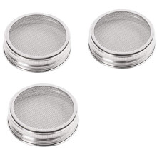 Juego de 3 Kit de Tapa de Brote de Acero Inoxidable para una VentilacióN Apto para Frascos de AlbañIl de Boca Ancha de Conservas para Hacer Semillas
