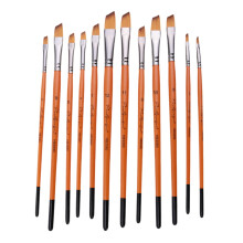 Set di 12 pennelli da artista con setole in nylon - piatti/angolati