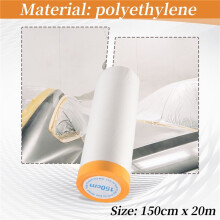 4 Rotoli di Fogli di Plastica Trasparente 4.9X 65.5 Ft Pellicola per Mascheratura Pre-Nastrata Panni Gocciolanti per la Verniciatura di Rivestimenti