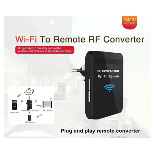 New WiFi 280MHz-868MHz WiFi to RF Converter Fixed Code and Rolling Code Garage Door Remote Control EU-PLUG 2