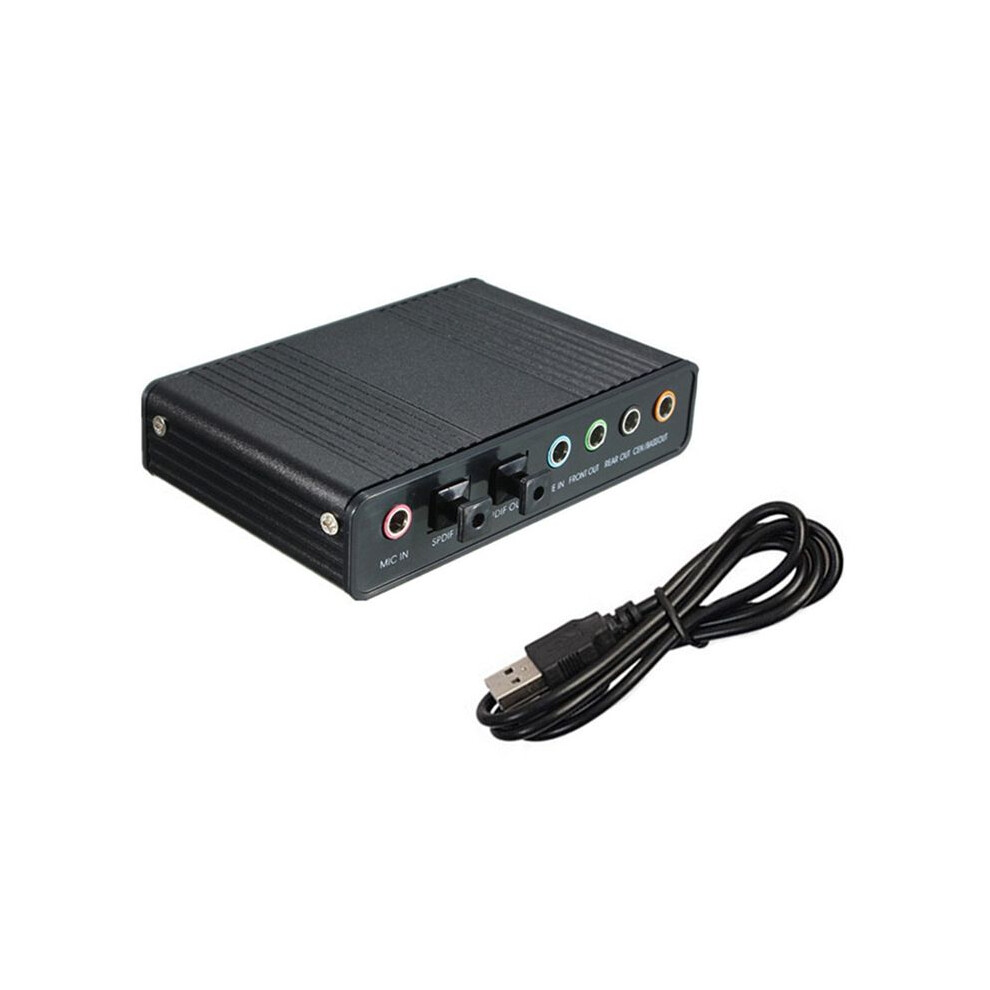 Usb Optical Sound Card 6 Channel 5.1 External Reverb Sound Card Converter 48Khz Sampling Rate Support Win7 Black 6031577609475