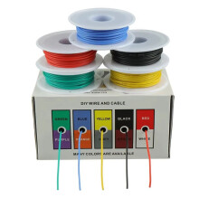 Fio Elétrico 22AWG, Fios de Silicone Flexíveis, Calibre 22, Fio de Cobre Estanhado Trançado, 5 Cores, 32,8 Pés/10 M Cada
