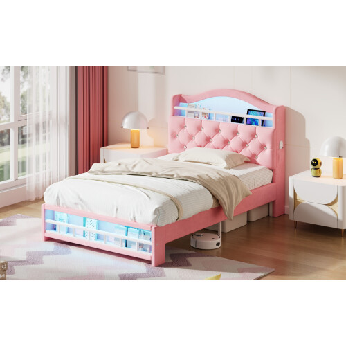 3ft Single Upholstered Velvet Bed Frame