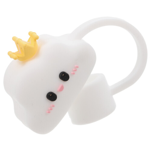 5Pcs Silicone Straw Caps Cloud Shape Reusable Straw Covers Cute White