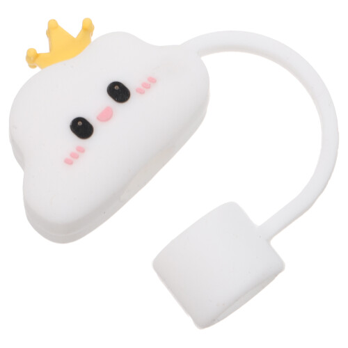 5Pcs Silicone Straw Caps Cloud Shape Reusable Straw Covers Cute White 2