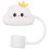 5Pcs Silicone Straw Caps Cloud Shape Reusable Straw Covers Cute White 2