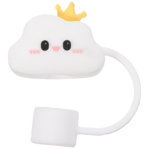5Pcs Silicone Straw Caps Cloud Shape Reusable Straw Covers Cute White 1