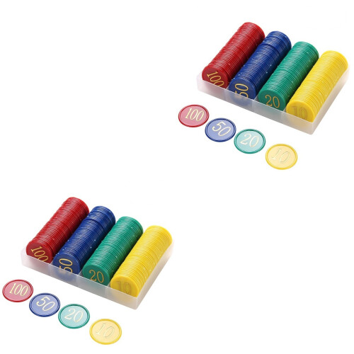 320Pièces Jetons Plastique Multicolores 4 Couleurs Pour Jeu 2