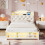 3ft Single Upholstered Velvet Bed Frame, LED Bed Frame with Charging Station & Diamond Tufted Headboard 6