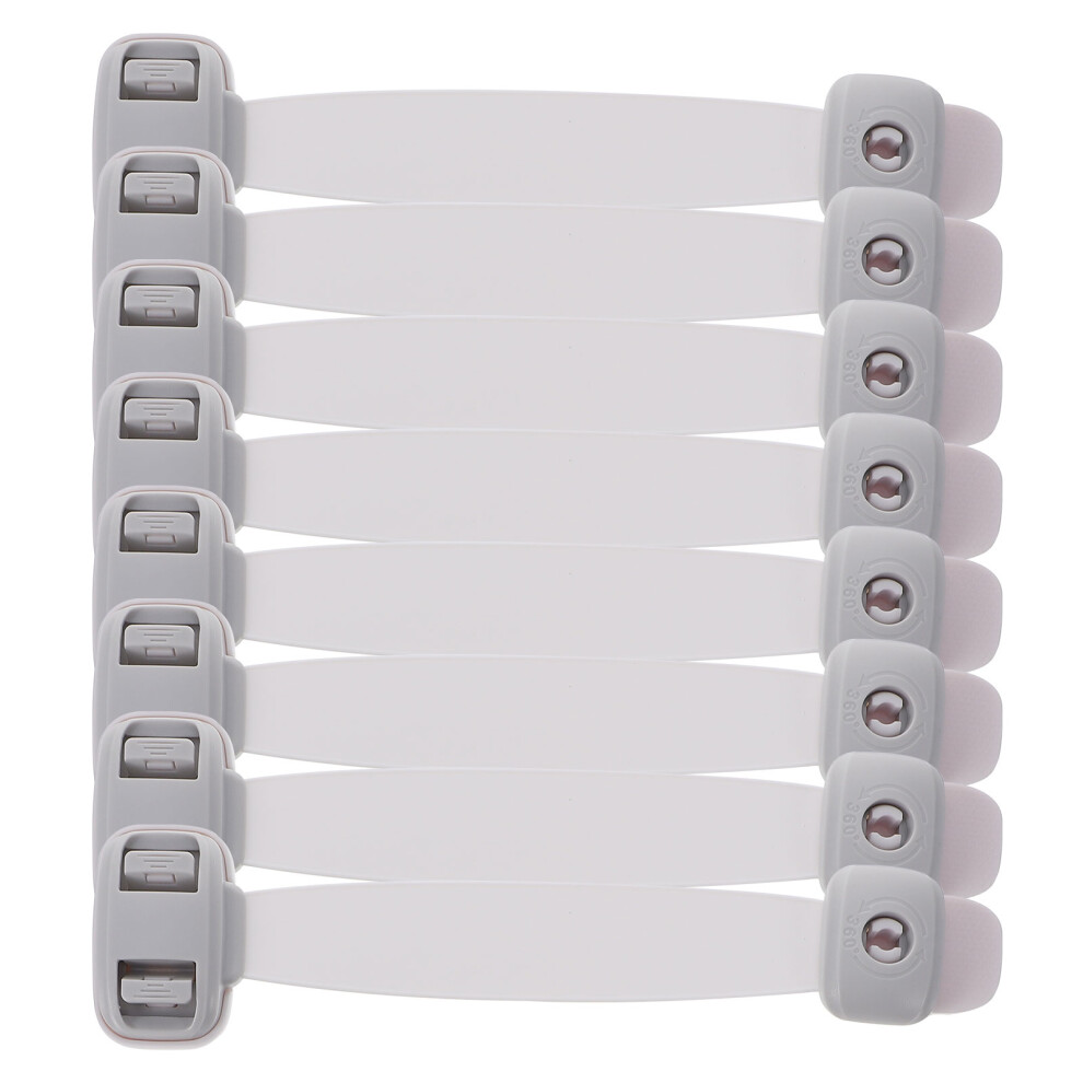 16Pcs Self-Adhesive Baby Safety Locks Child Proof Cupboard Locks Grey Inoomp