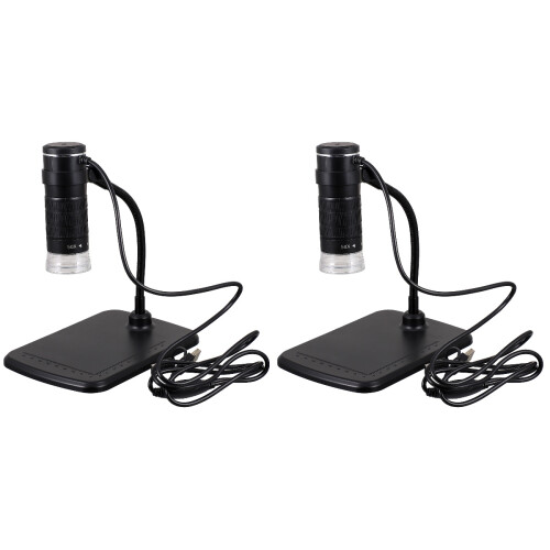 2Pièces Loupe Microscope Electronique USB Noir 1080P Portable LED 1