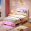 3ft Single Upholstered Velvet Bed Frame, LED Bed Frame with Charging Station & Diamond Tufted Headboard 10