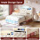 3ft Single Upholstered Velvet Bed Frame, LED Bed Frame with Charging Station & Diamond Tufted Headboard 14