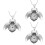 3Pcs Silver Beetle Designed Pocket Watch Retro Hanging Chain Pendant 6