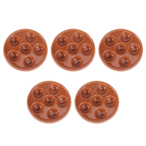 5Pcs Ceramic Snail Plate Brown Escargot Dish Dishwasher Safe 2