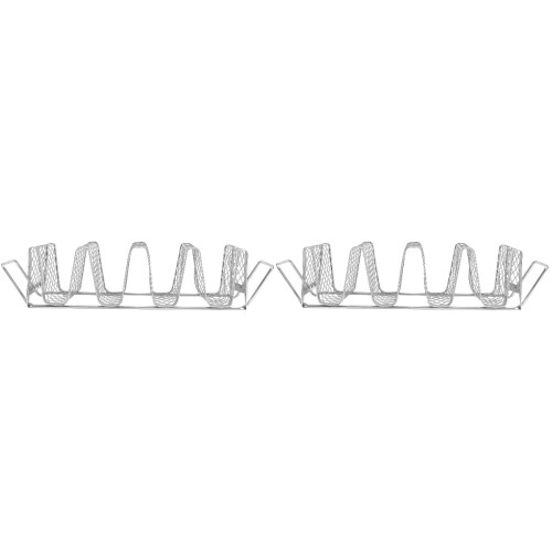 2Pcs Silver Taco Holder High-Temp Resistant Kitchen Food Stand 1