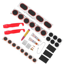 2Sets Bike Tire Patch Kit Reliable Glueless Patches and Metal Tool Set