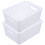 4Pcs PP Mini Storage Baskets White Plastic Organizer for Household 1
