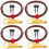 4Sets Guitar Effect Connector Metal Noise Reduction Cable Multi Color 5
