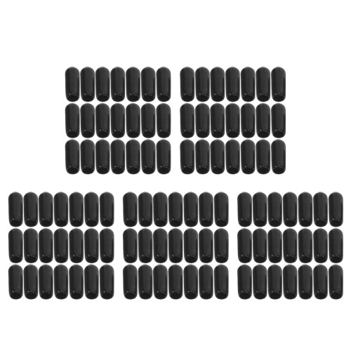500Pcs Black Flexible Plastic Bolt Shaft Covers Thread Protector Caps 2