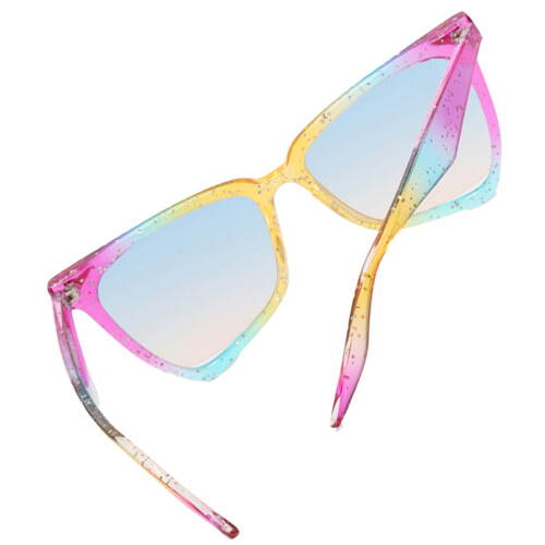 2Pcs Fun Transparent Plastic Cat Eye Sunglasses Glasses