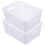 4Pcs PP Mini Storage Baskets White Plastic Organizer for Household 3
