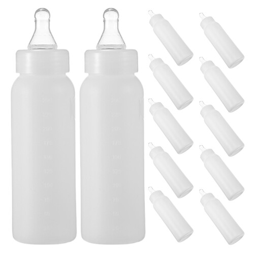 24Pcs Multi Plastic Lamb Milk Bottles with Leak-Proof Silicone Nipples 2