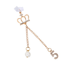2Pcs Smooth Alloy Charging Port Dust Plugs Stylish Golden Pendant