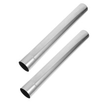 2Pcs Silver Stainless Wood Stove Pipe Kit Extended Chimney Flue Tube