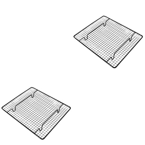 2Pièces Grille De Cuisson Robuste Noir Pour Biscuits Muffins 2
