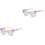 2Pcs Fun Transparent Plastic Cat Eye Sunglasses Glasses 5